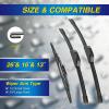 image5 PLUS Silicone Windshield Wipers Replacement for NISSAN Rogue 20142023 Pathfinder 20132020 INFINITI QX60 20142021 Wiper Blades3 PCSAutomotive Replacement Windshield Wiper Blades26quot17quot12quot261613HOOK