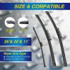 image5 PLUS Silicone Windshield Wipers Replacement for NISSAN Rogue 20142023 Pathfinder 20132020 INFINITI QX60 20142021 Wiper Blades3 PCSAutomotive Replacement Windshield Wiper Blades26quot17quot12quot2620A283HDPTB
