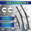 image5 PLUS Silicone Windshield Wipers Replacement for NISSAN Rogue 20142023 Pathfinder 20132020 INFINITI QX60 20142021 Wiper Blades3 PCSAutomotive Replacement Windshield Wiper Blades26quot17quot12quot261612BDPTB