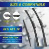 image5 PLUS Silicone Windshield Wipers Replacement for NISSAN Rogue 20142023 Pathfinder 20132020 INFINITI QX60 20142021 Wiper Blades3 PCSAutomotive Replacement Windshield Wiper Blades26quot17quot12quot261816BDPTB