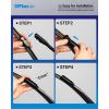 image:image5 PLUS 2626 Windshield Wiper Blades Replacement for Ford Fusion 2020 2019 2018 2017 2016 2015 2014 2013 Original Factory Quality Fit for Pinch Tab Front Wipers ArmPack of 22221TOP LOCK 16MM